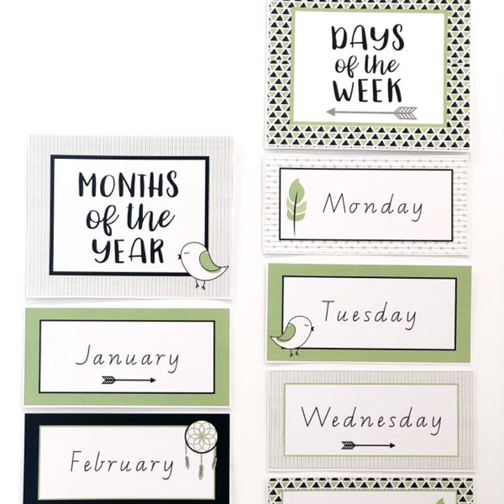 Beautiful Boho Classroom and Decoration Bundle - Days and Months Display - The Printable Place