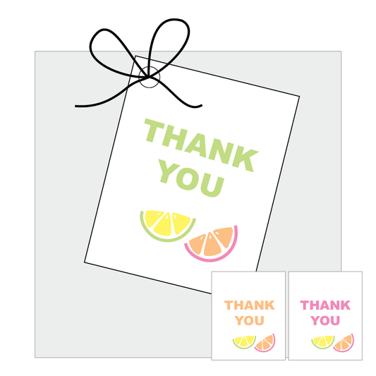 Fruit Party themed gift tags by The Printable Place
