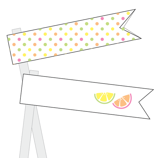 Mini Flags for party in Fruit theme by The Printable Plave