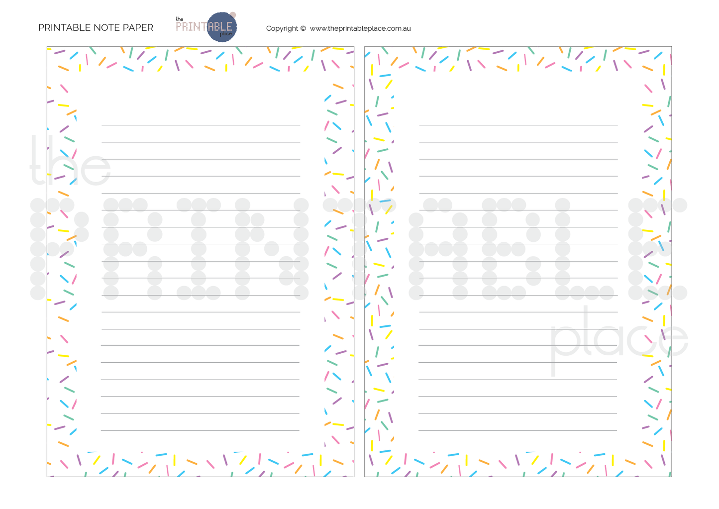 Sprinkles On Top Printable Note Paper-the-printable-place.myshopify.com-Note Paper