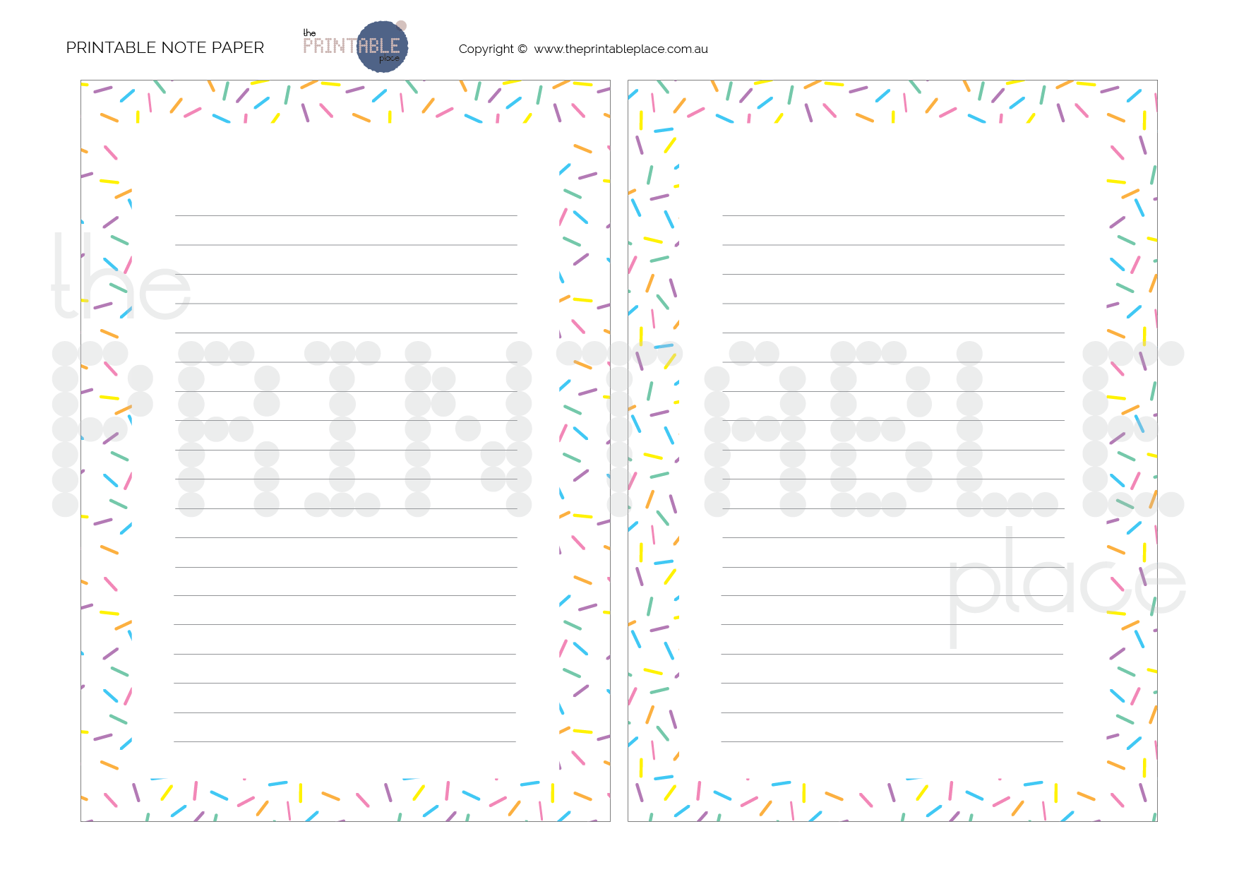 Sprinkles On Top Printable Note Paper-the-printable-place.myshopify.com-Note Paper