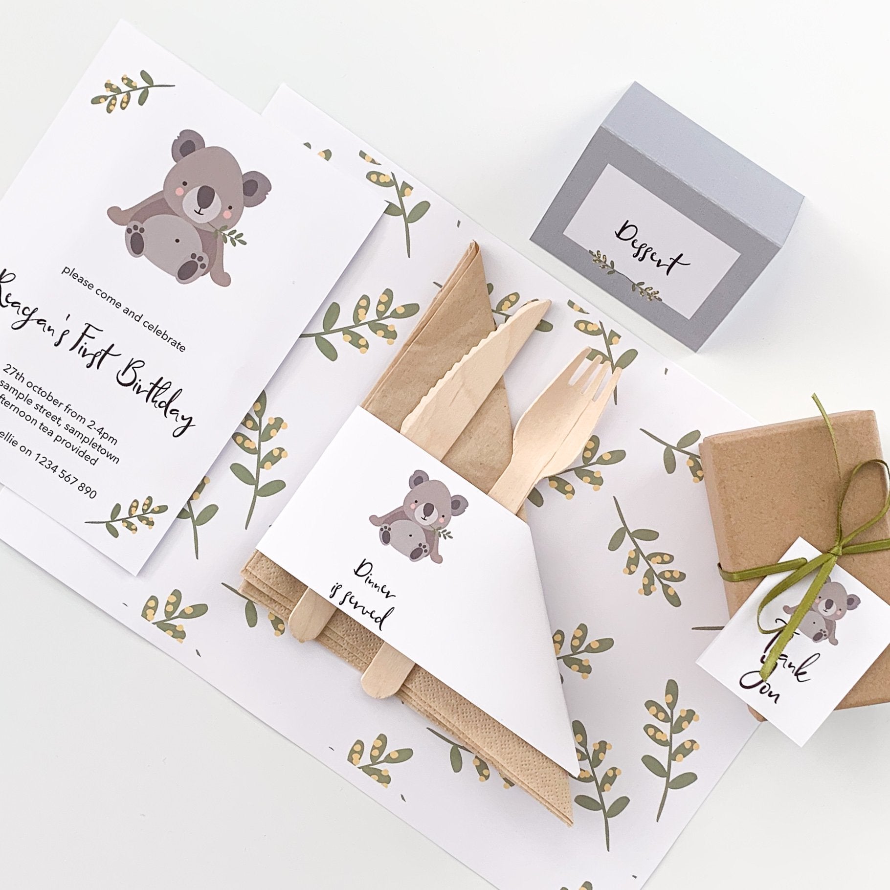 Aussie Cuties with Koala Printable Party Decoration on display - The Printable Place