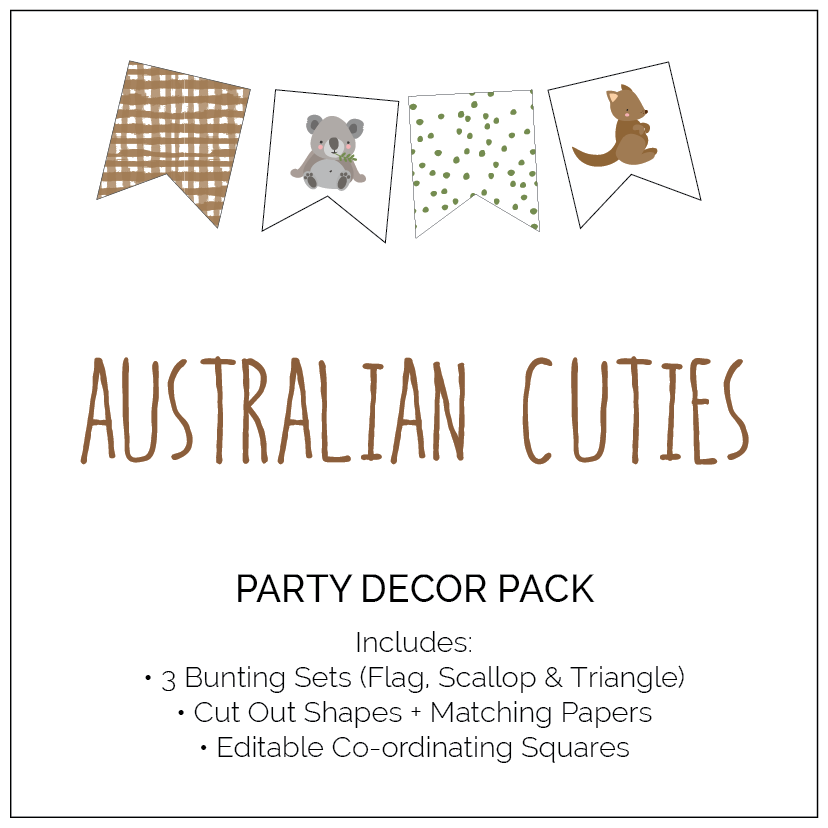 Australian Cuties Printable Party Decor Pack - The Printable Place