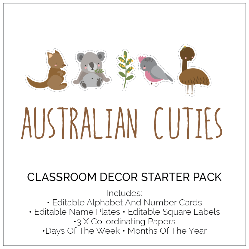 Australian Cuties All Inclusive Classroom Decor Bundle - The Printable Place