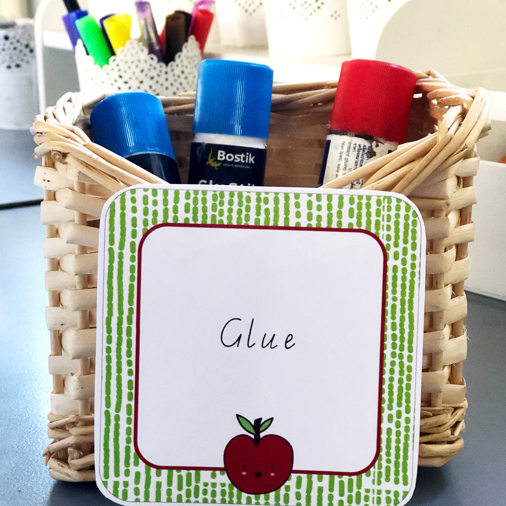 Back To School All Inclusive Classroom Decor Bundle - Square Label on Basket - The Printable Place