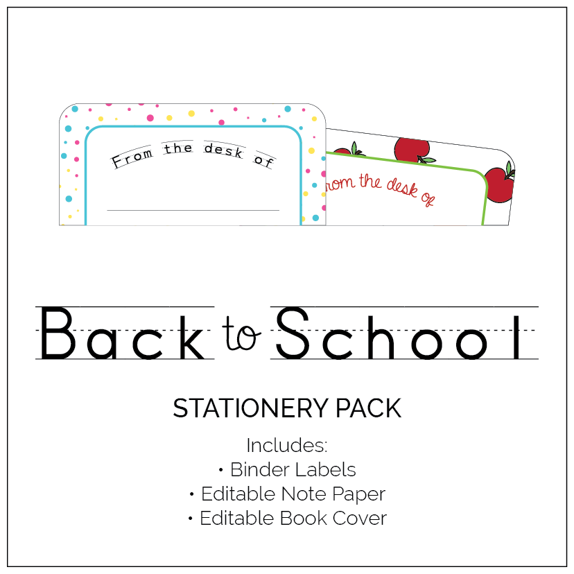 Back to School Printable Stationery - The Printable Place
