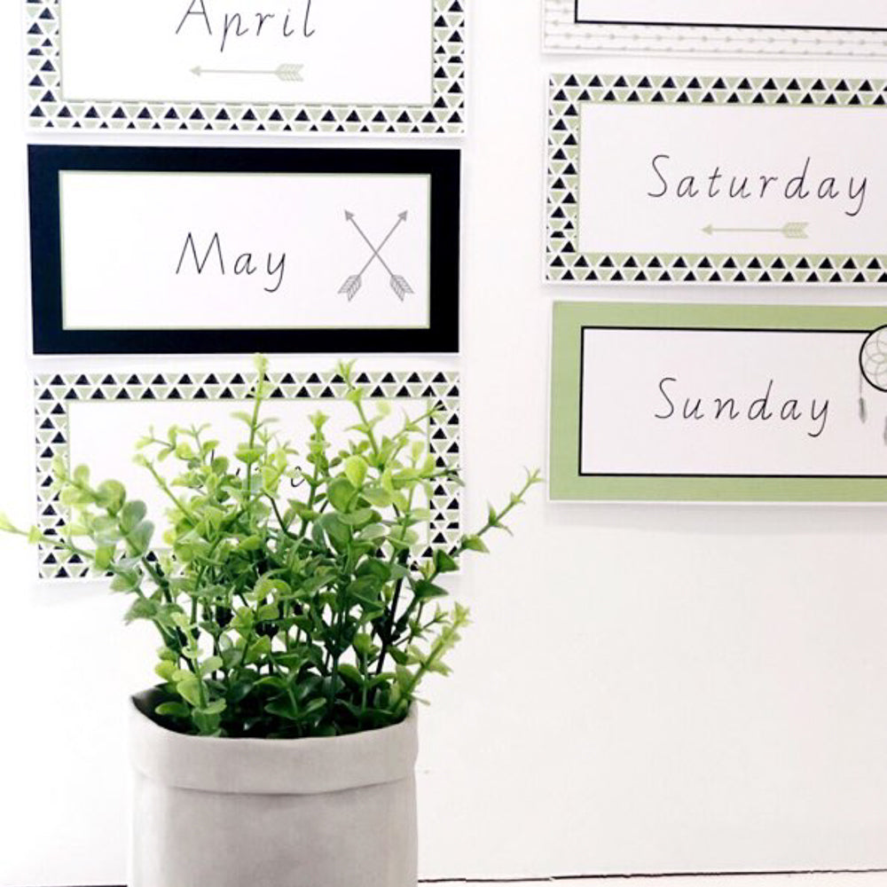Beautiful Boho Classroom Decor Starter Pack - Days and Months - The Printable Place