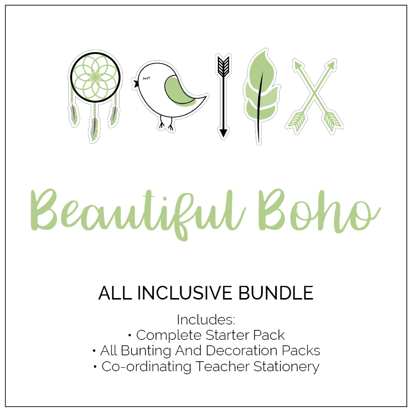 Beautiful Boho All Inclusive Classroom Decor Bundle - The Printable Place