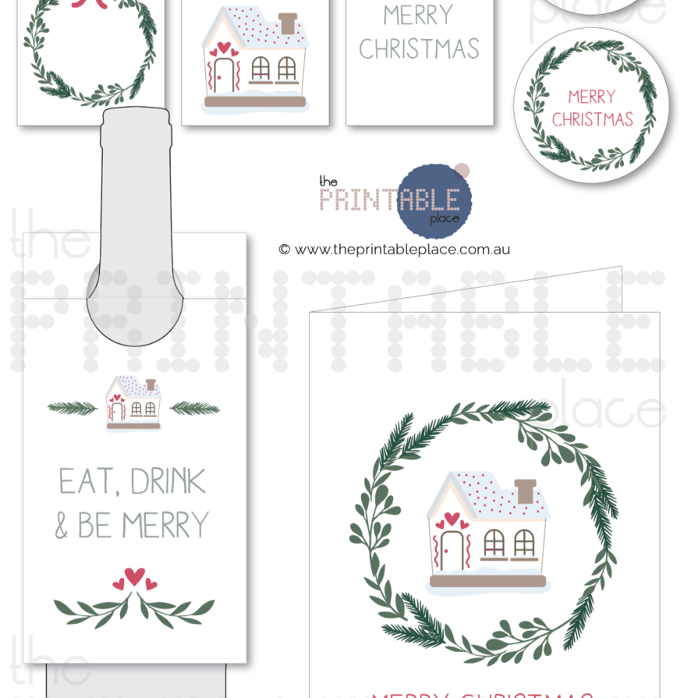 Cute Christmas House Gift Cards - The Printable Place