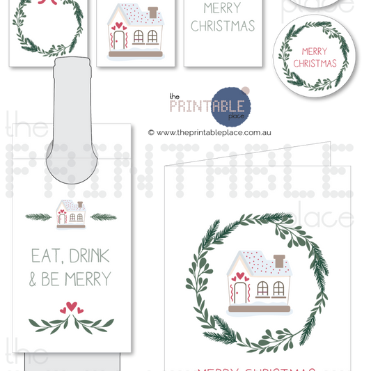 Cute Christmas House Gift Cards - The Printable Place