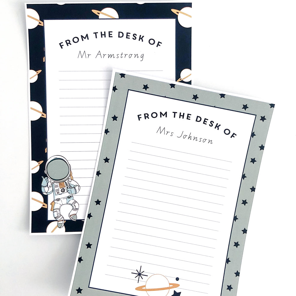 Space themed note paper - The Printable Place