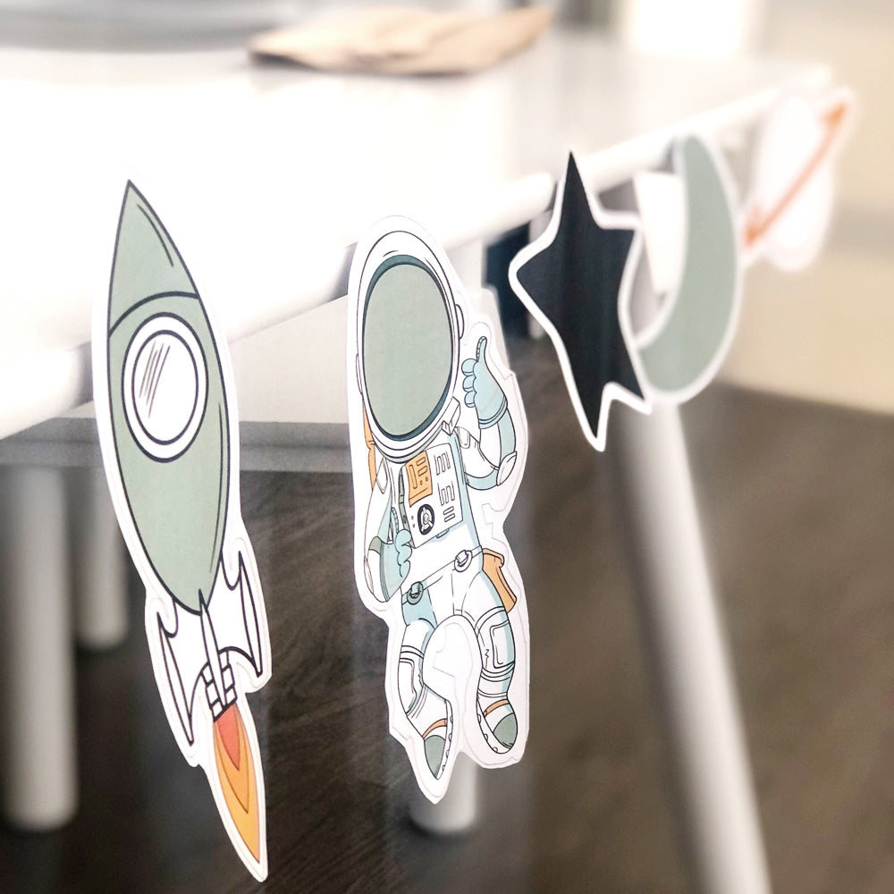 Space themed cut out decorations - The Printable Place