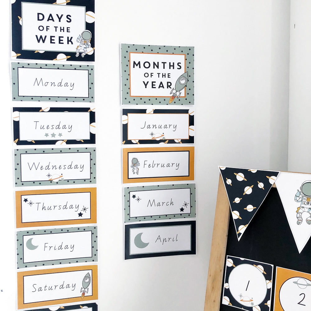 Space themed Classroom Days of the Week - The Printable Place