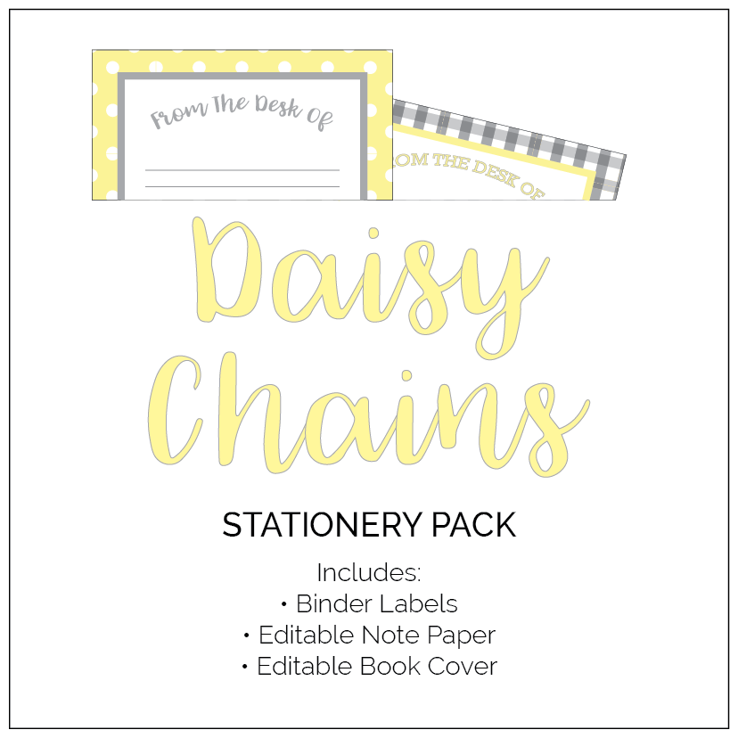 Daisy Stationery and Binder Labels - The Printable Place
