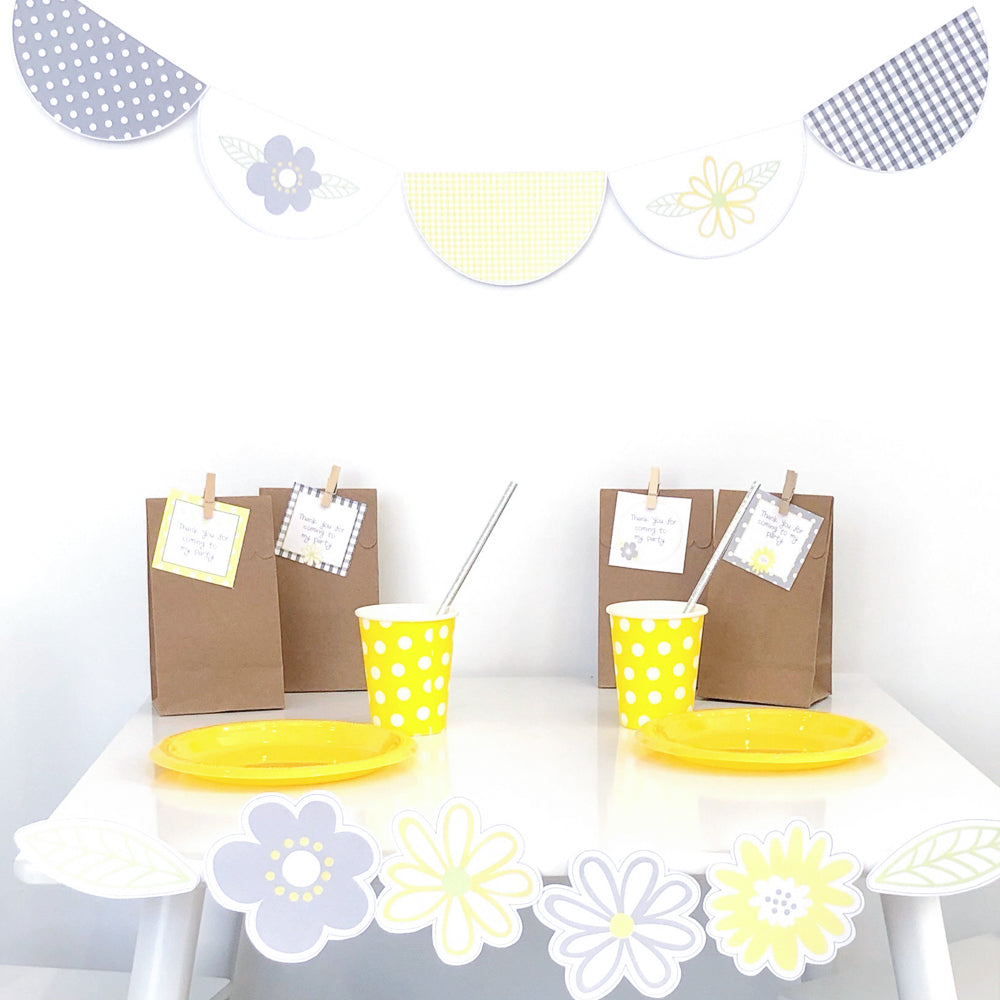 Daisy Chains Printable Party Decor Pack - Party Set Up - The Printable Place
