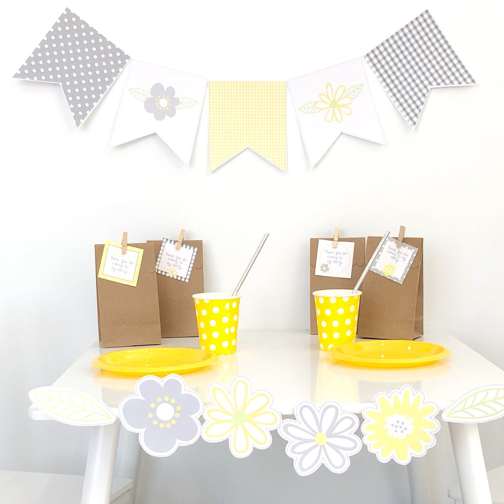 Daisy Chains Printable Party Decor Pack - Party Set Up - The Printable Place