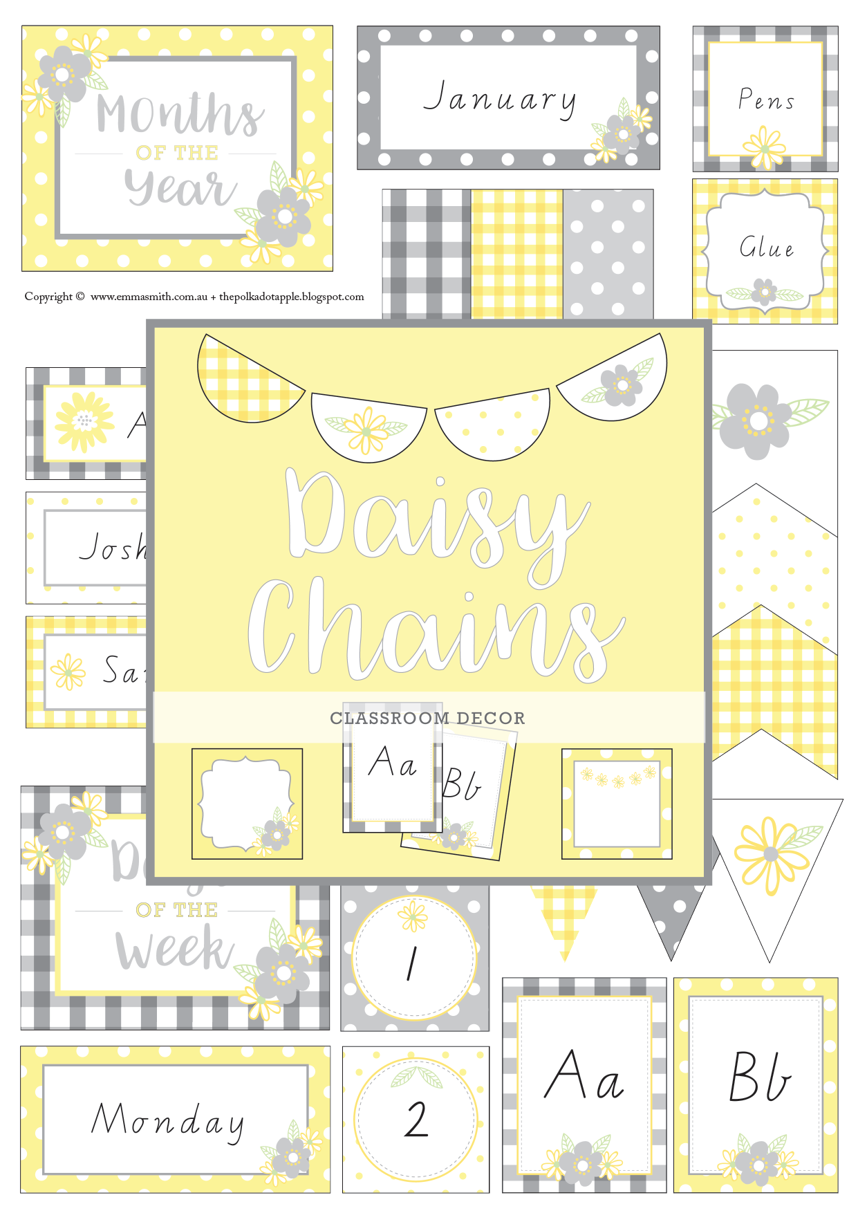 Daisy Chains All Inclusive Classroom Decor Bundle - The Printable Place