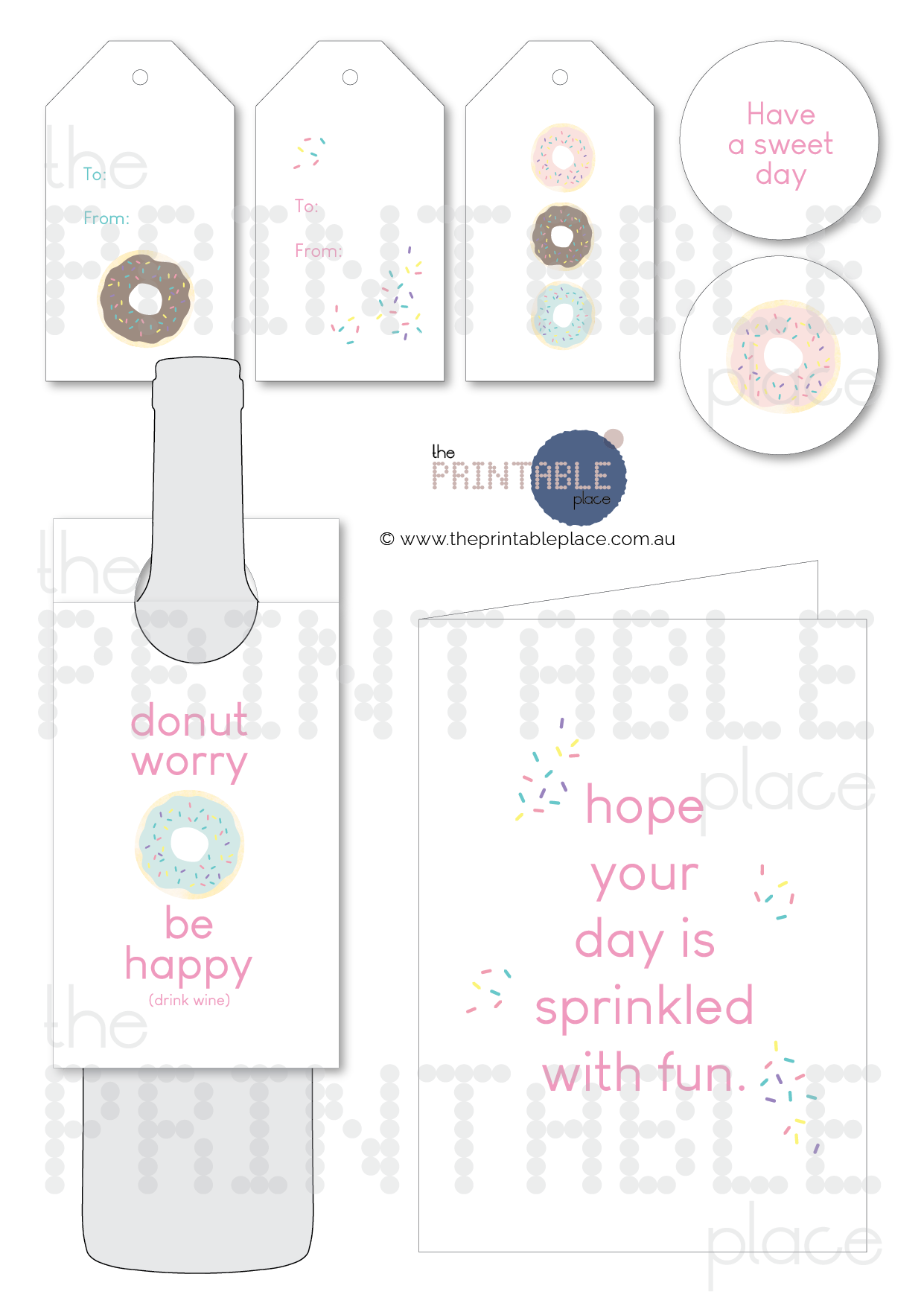 Donut Sprinkles Themed Gift Cards and Downloads - The Printable Place
