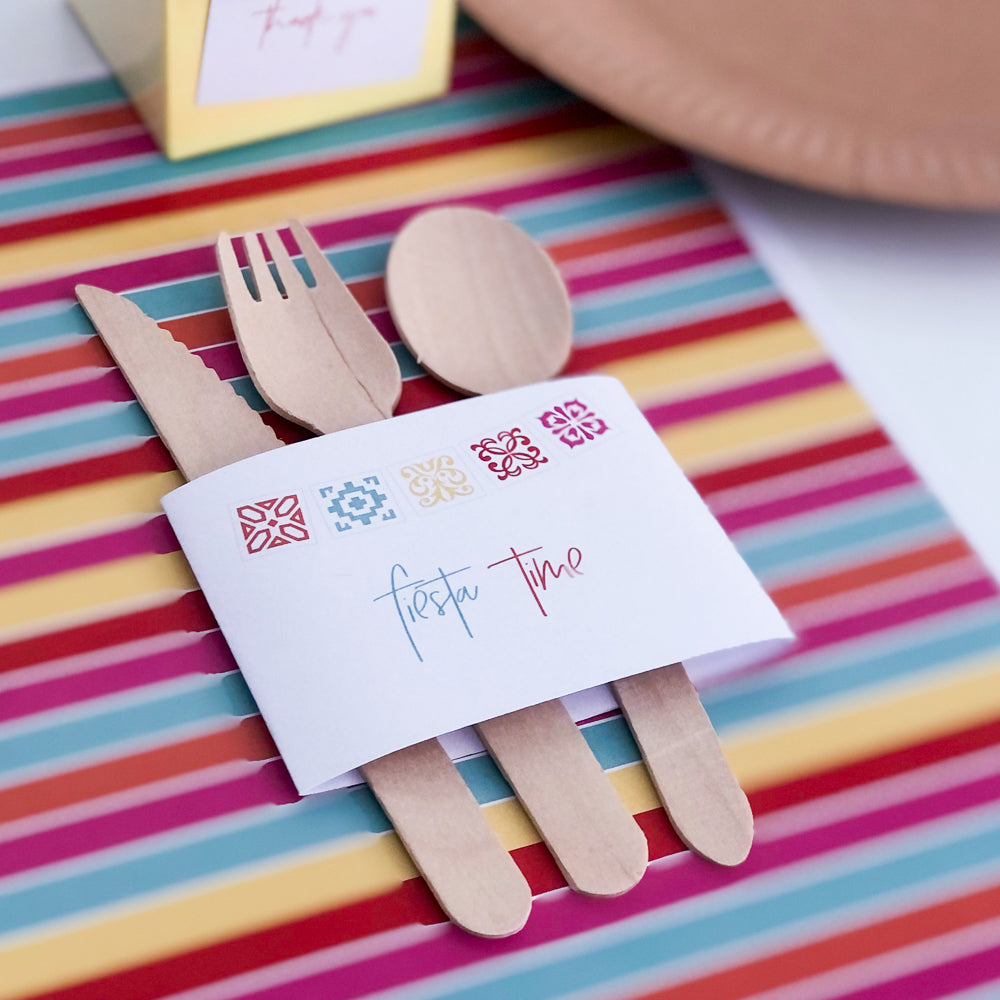 Fiesta Cutlery Napkin Wraps - The Printable Place