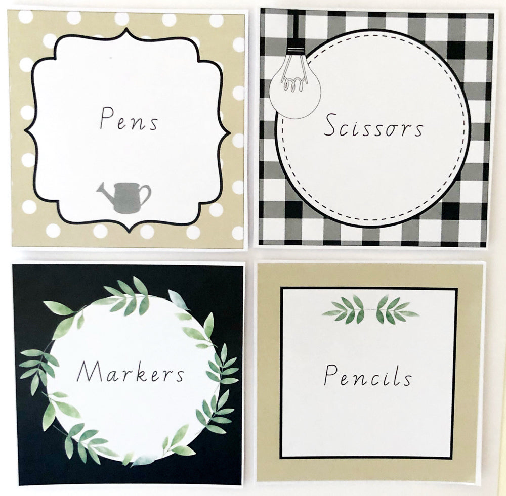 Sarah-Jane's Farmhouse Classroom and Decoration Bundle - Square Labels - The Printable Place