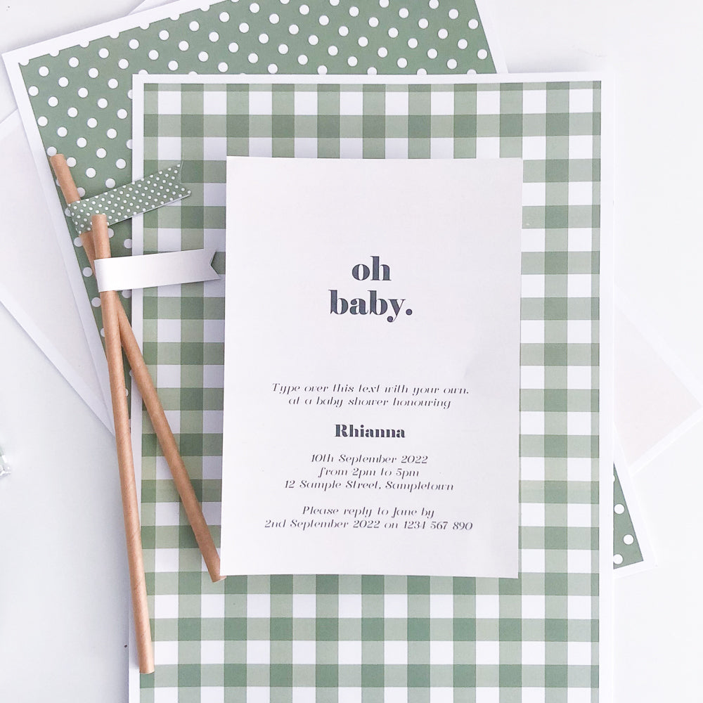 Gingham Dreams Invitation - The Printable Place