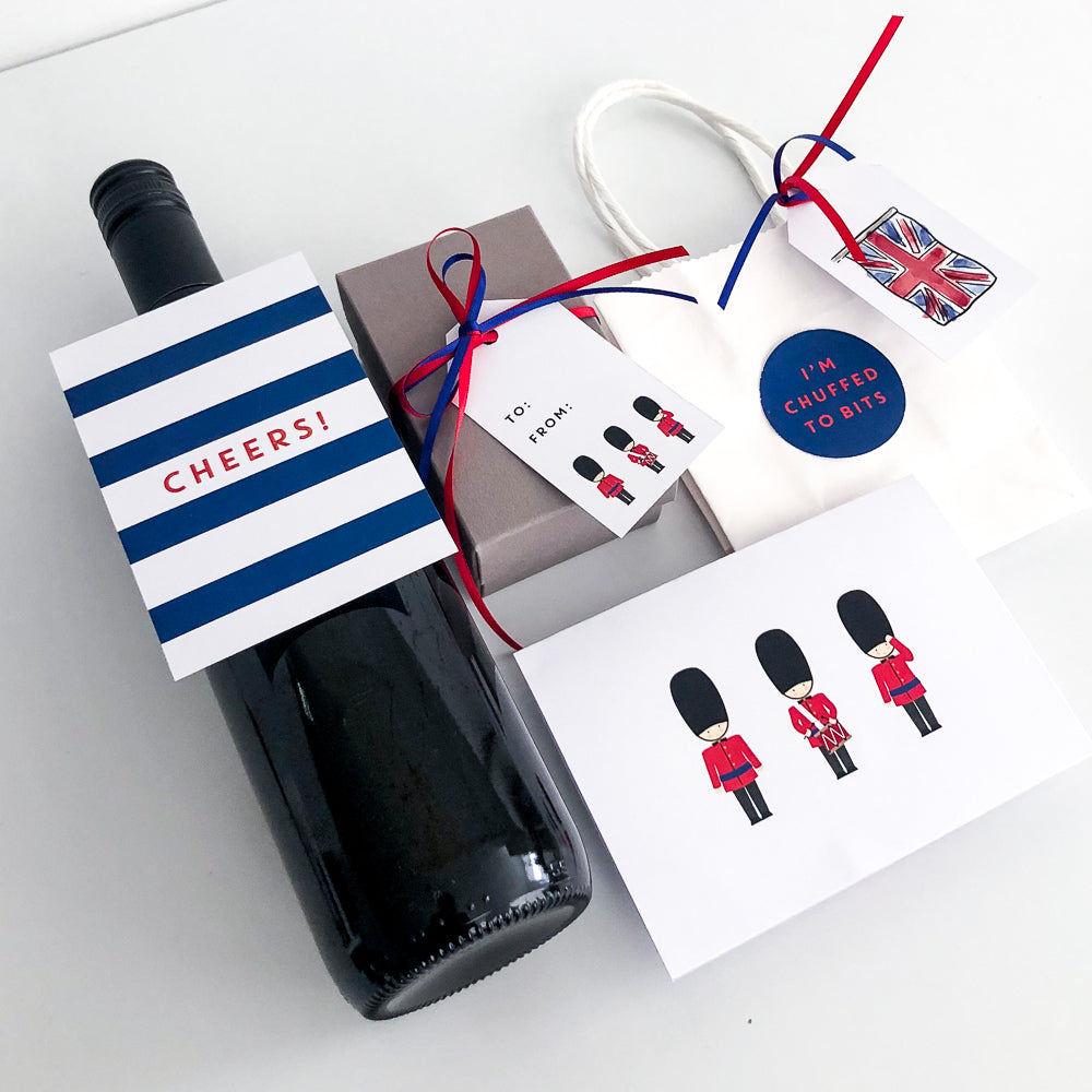 Beautifully British Gift Card Set with Wine Label - The Printable Place