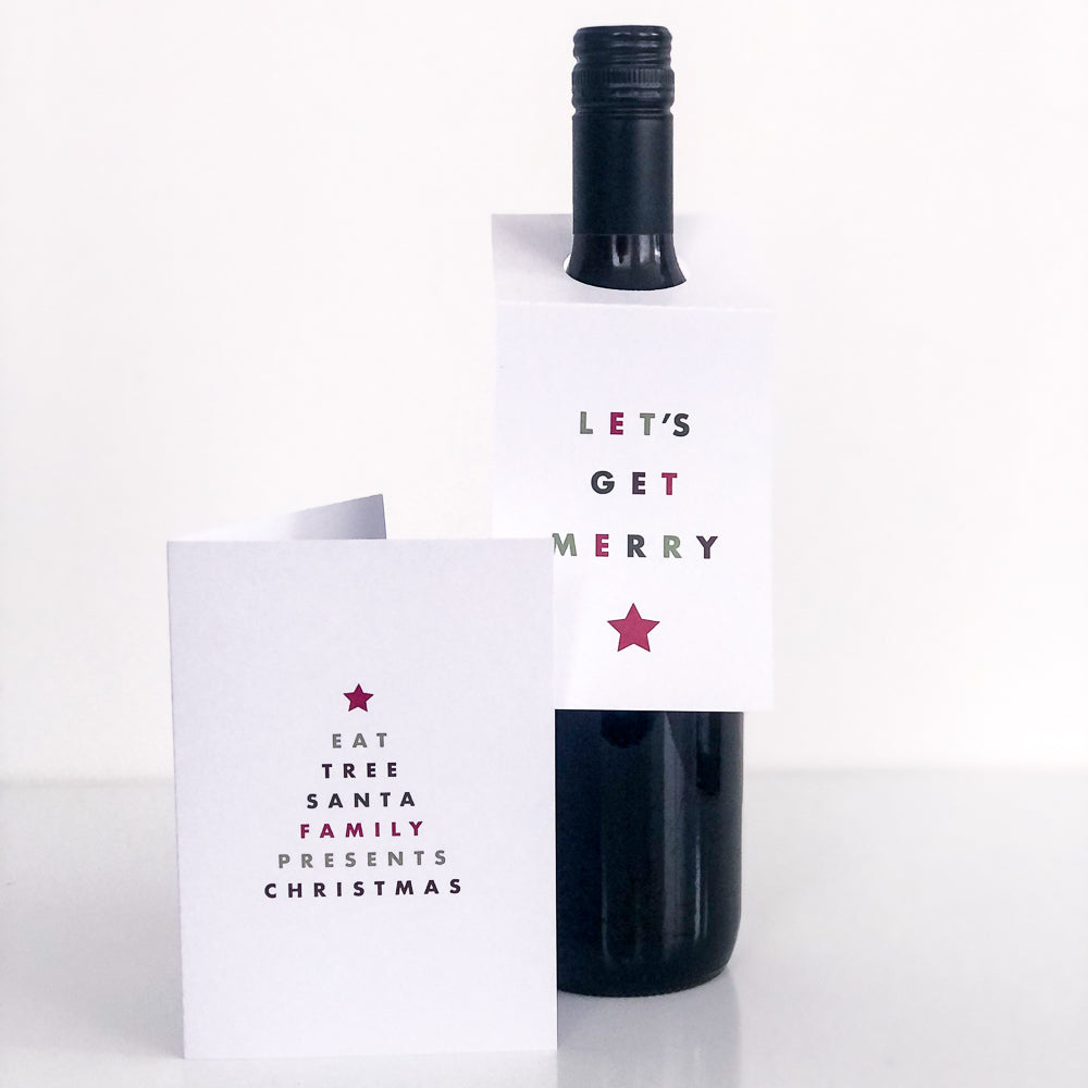 Minimal Christmas Gift Cards and Wine Label Downloads - The Printable Place