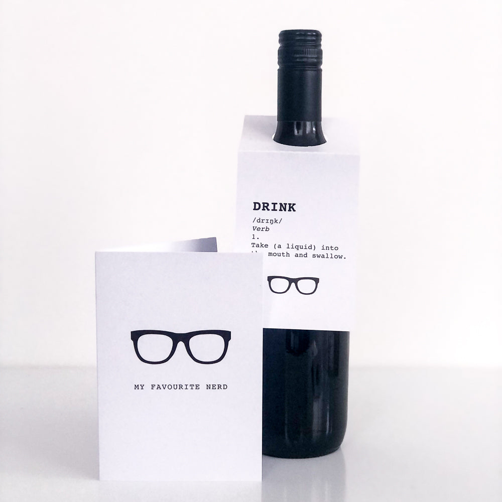 Nerd Themed Card and Wine Label - The Printable Place