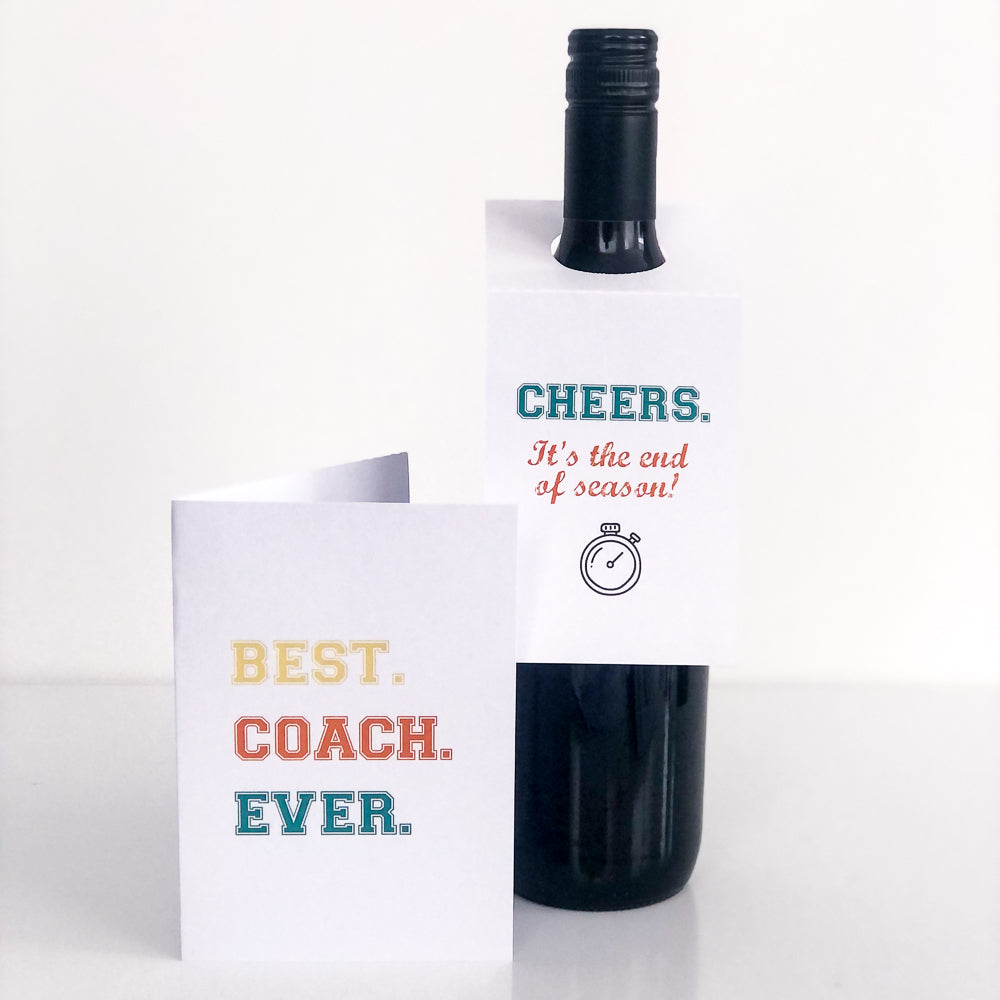 Coach Gift - Wine Bottle Label and Card - The Printable Place