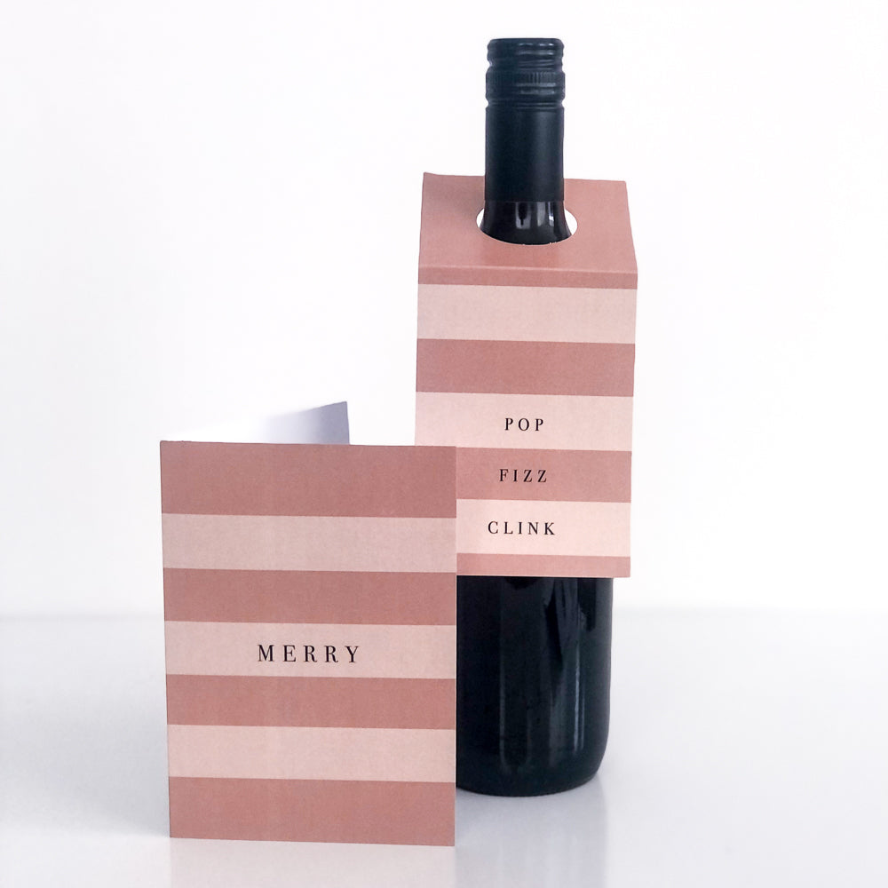 Christmas Blush Wine Label and Card Download - The Printable Place