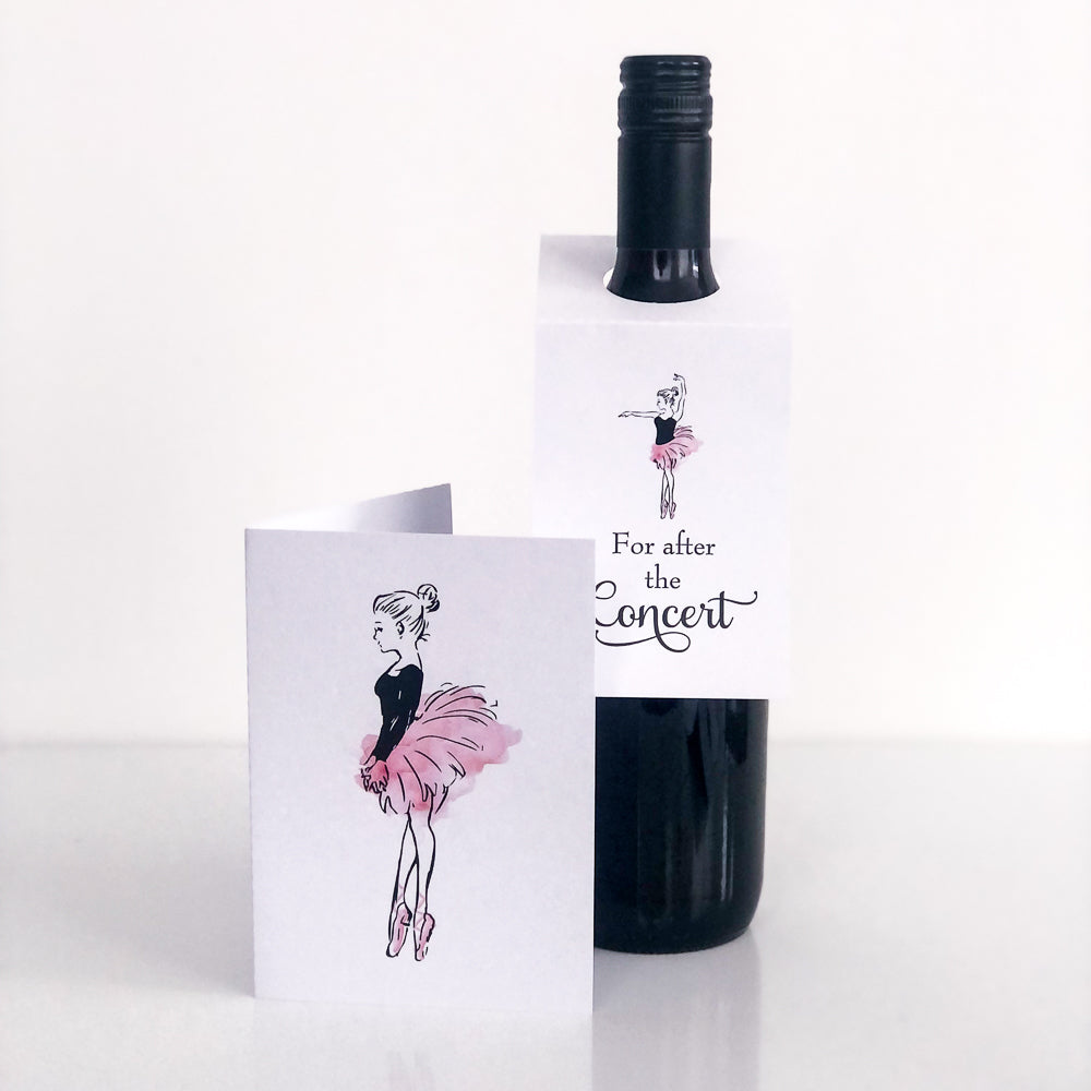 Ballet Dance Teacher Gift Set Wine Label and Card Download - The Printable Place