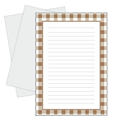Gingham Note Paper - The Printable Place