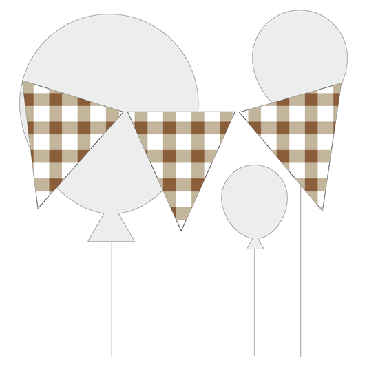 Brown Gingham Party Decorations - The Printable Place