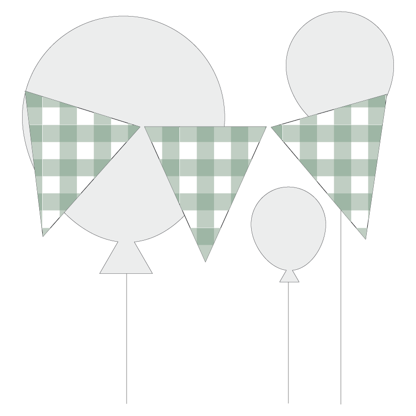 Sage Green Gingham Party Decoration - The Printable Place