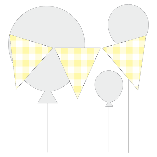 Yellow Gingham Bunting - The Printable Place