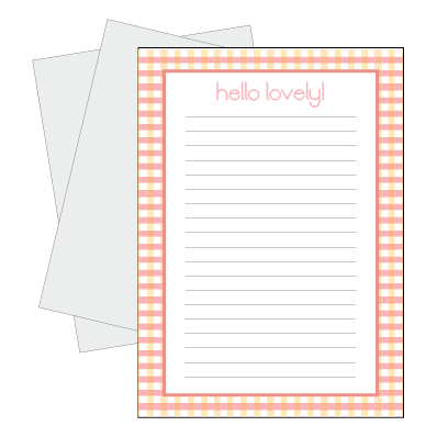 Gingham Note Paper Download - The Printable Place