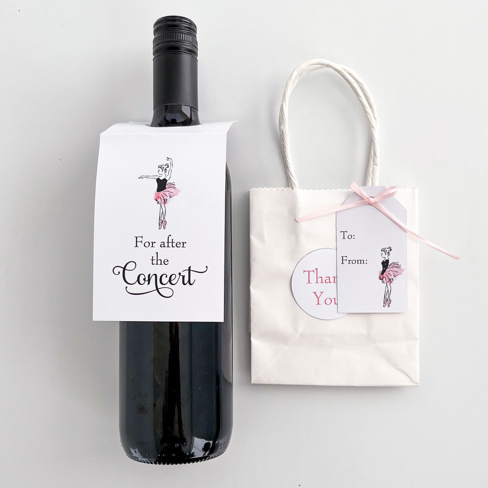 Dance Teacher Gift Set and wine label  Download - The Printable Place