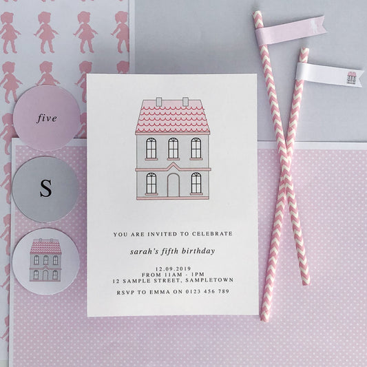 Doll House Theme Invitation for birthday party - The Printable Place