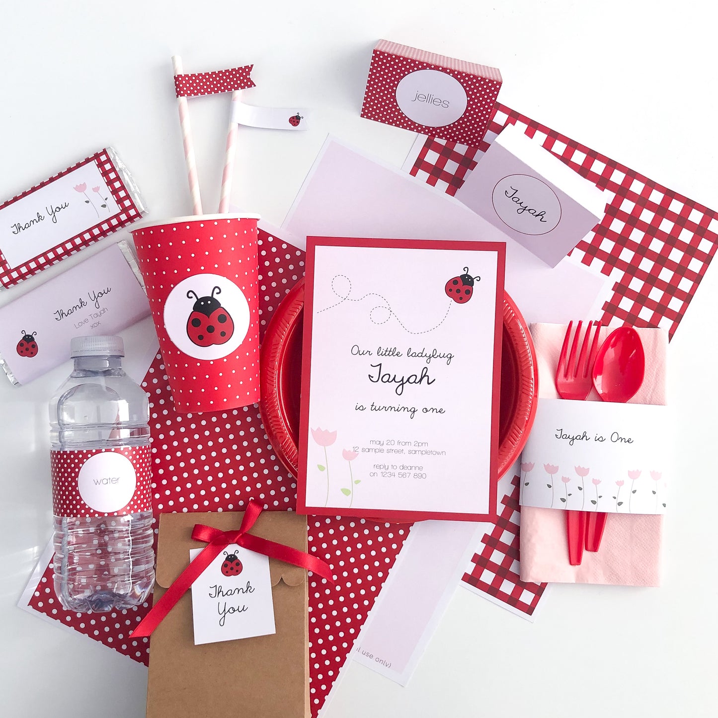 Little Ladybug Printable Party Decoration Bundle-the-printable-place.myshopify.com-Printable Party Package