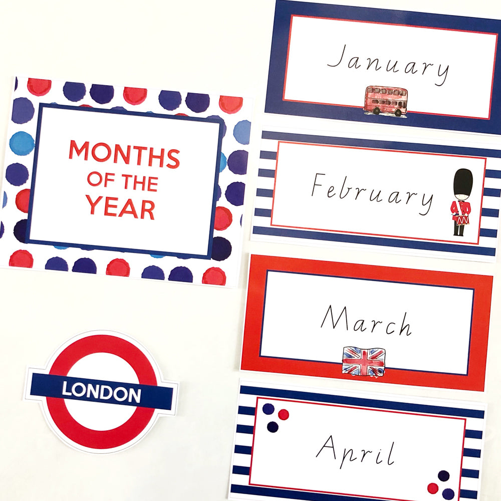 London's Calling Classroom and Decoration Bundle - Months of the Year - The Printable Place