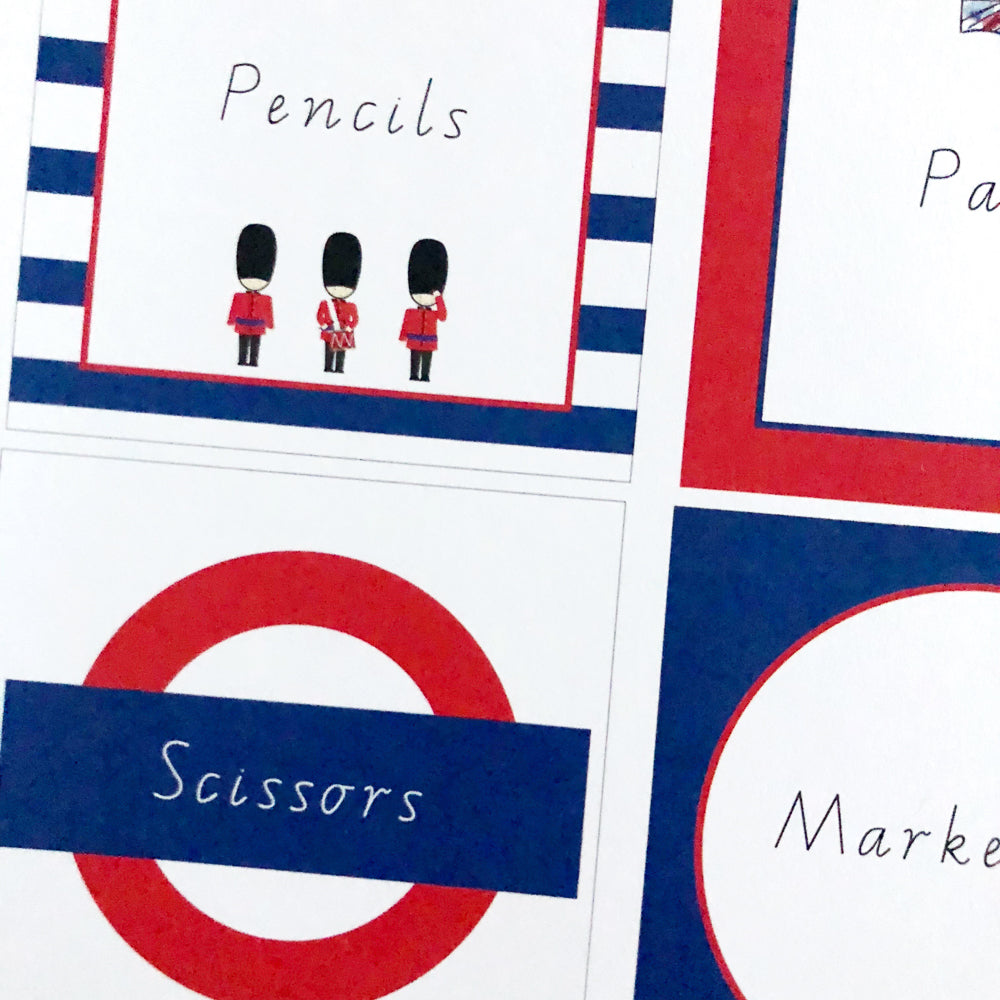 London's Calling Classroom Decor Starter Pack - Labels - The Printable Place