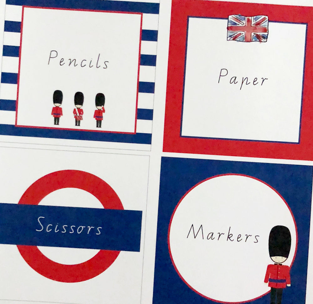 London's Calling Classroom and Decoration Bundle - Square Labels - The Printable Place