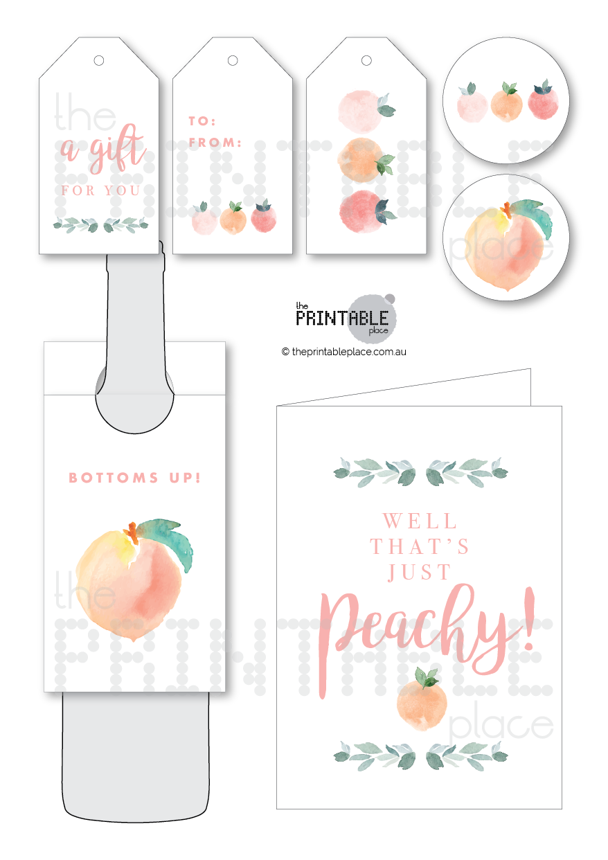 Peachy Keen Printable Gift Card Set-the-printable-place.myshopify.com-Gift