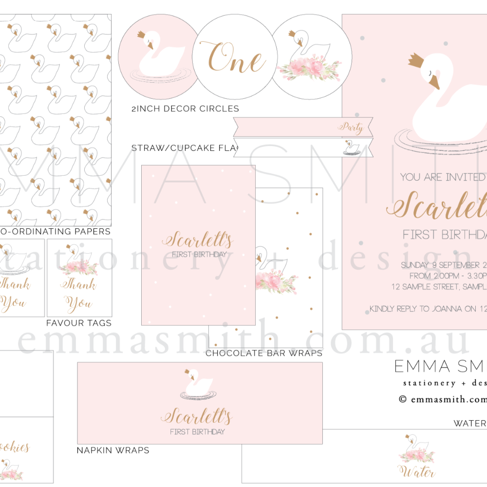 Perfect Swan Printable Party Decoration Bundle-the-printable-place.myshopify.com-Printable Party Package