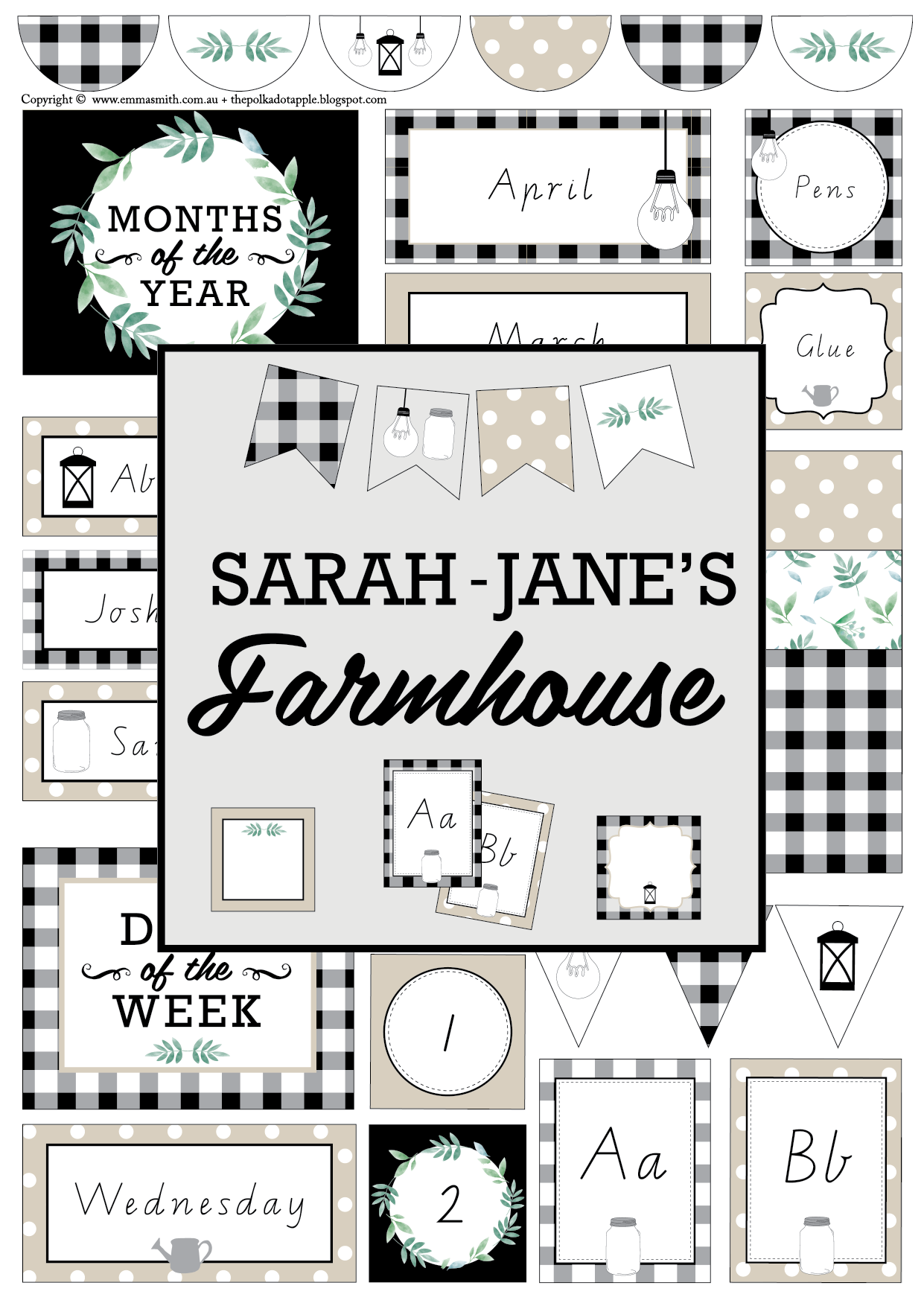 Sarah-Jane's Farmhouse All Inclusive Classroom Decor Bundle-the-printable-place.myshopify.com-Classroom Decor