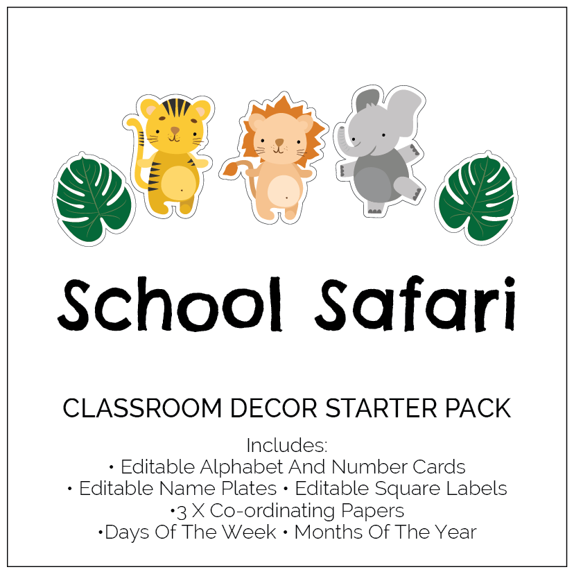 Safari Theme Classroom Decor Organization - The Printable Place
