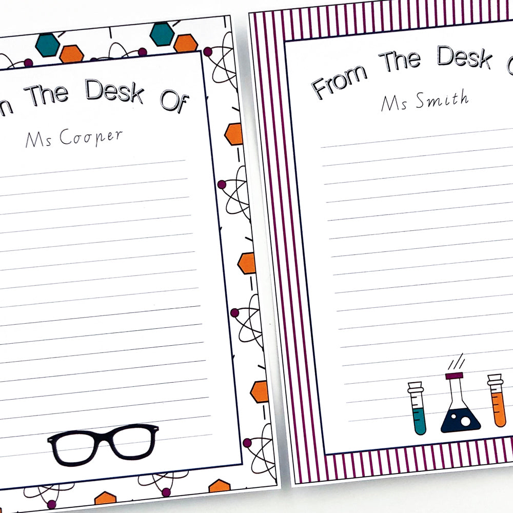 Science theme personal note paper - The Printable Place