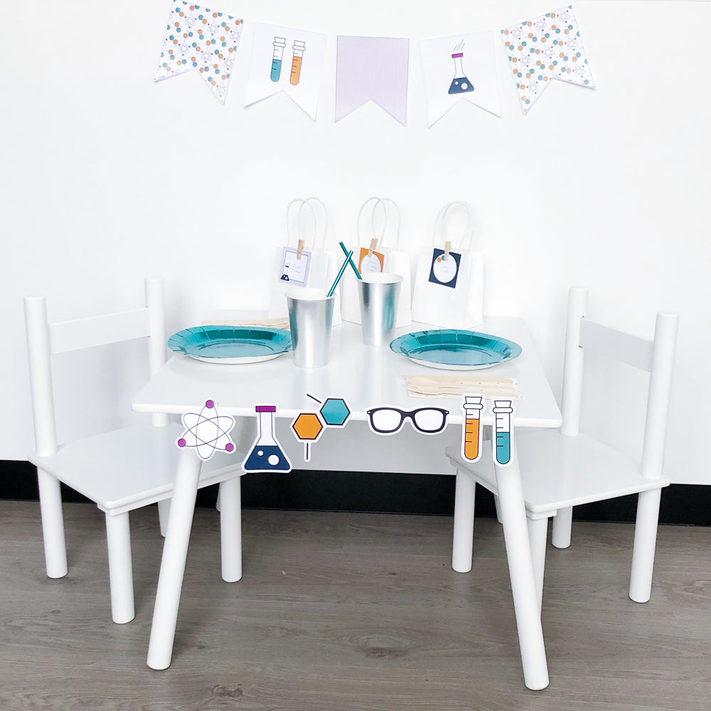 Science Theme Party Table - The Printable Place