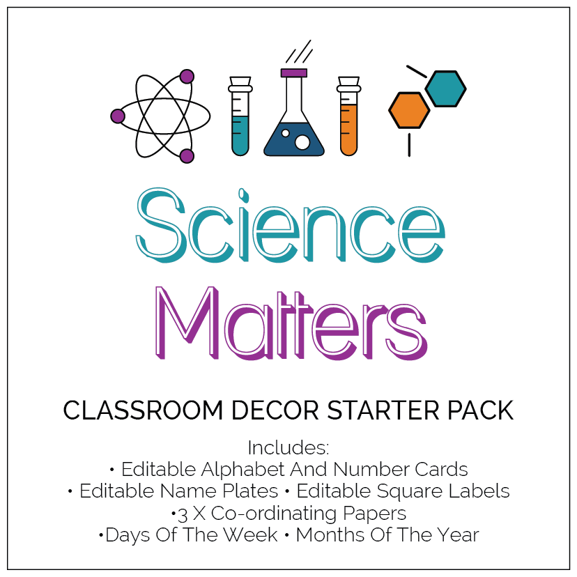 Science theme classroom decor and resources - The Printable Place