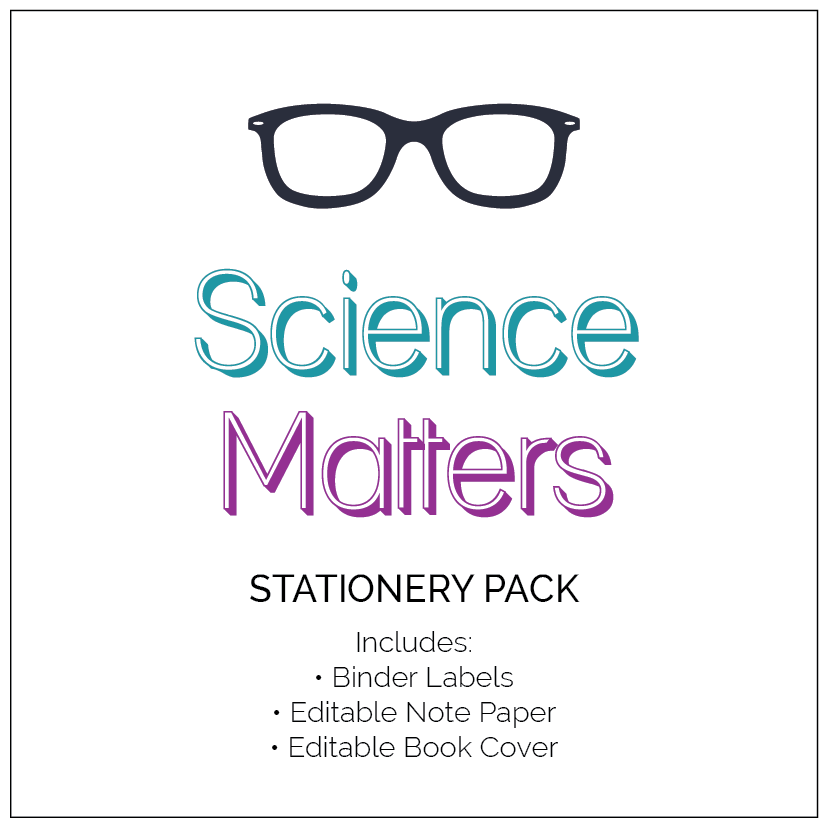 Science Themed Stationery and Binder Labels - The Printable Place